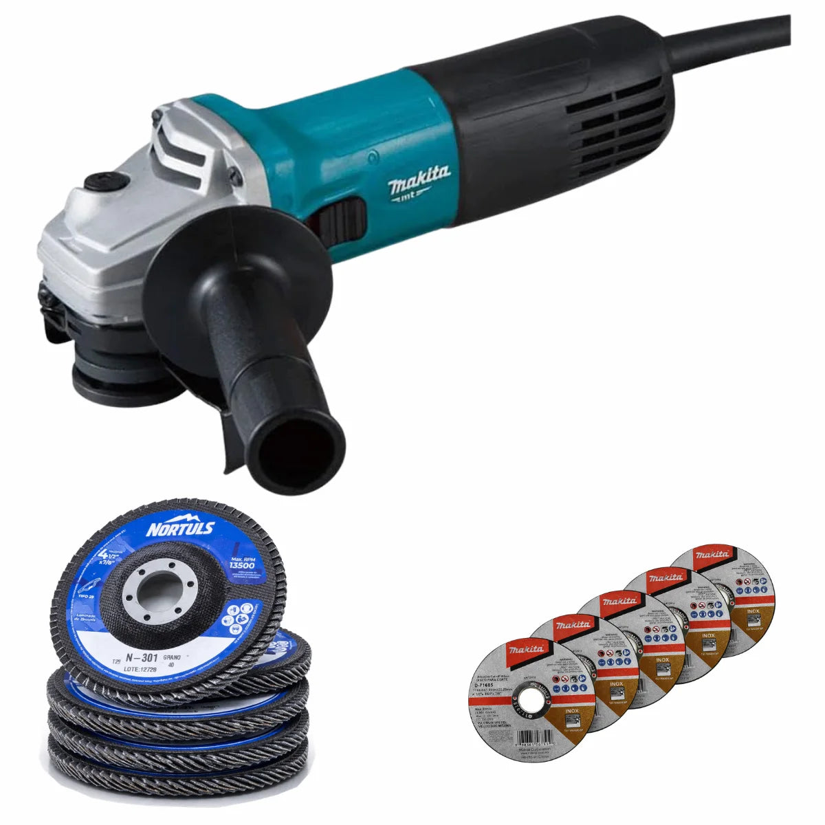 Esmeriladora Makita M9507B 4-1/2 + 10 Discos GRATIS (5 Makita + 5 Nortuls)