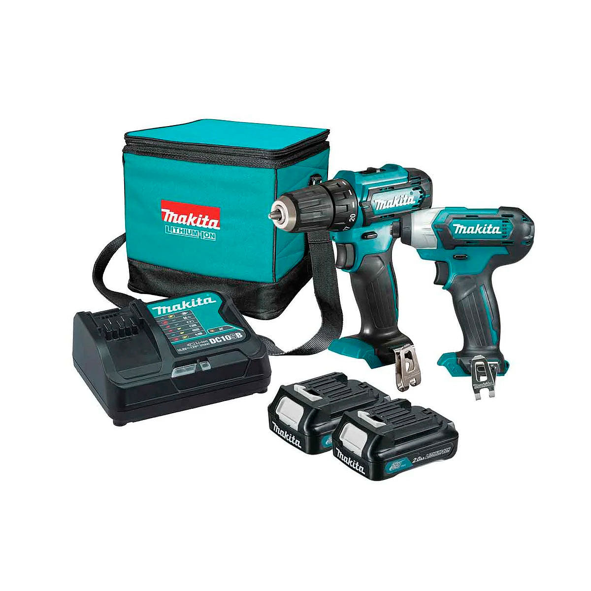 Combo Makita ClX228 Atornillador + Rotomartillo Color VERDE MAKITA Frecuencia 12V