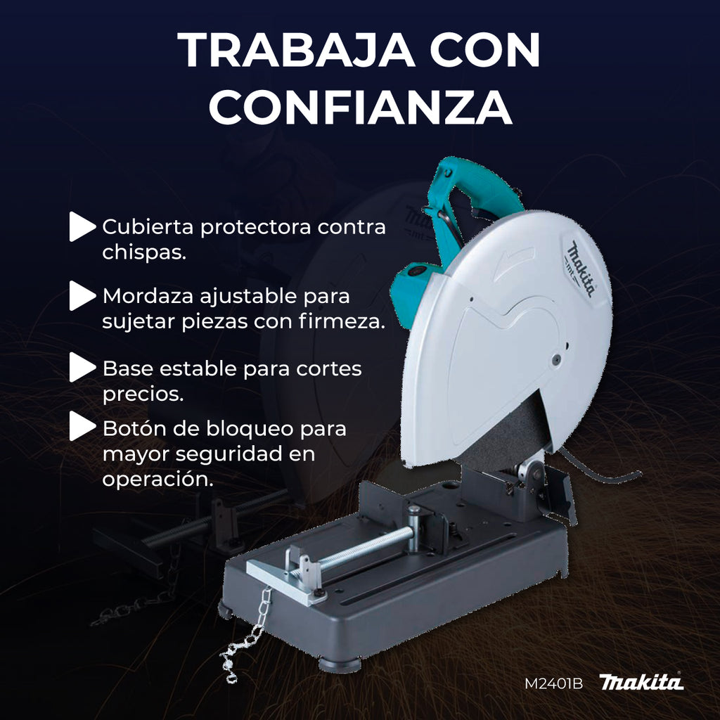 Cortadora De Metal Makita M2401b 14 2000w 3800rpm Cable 2.5m