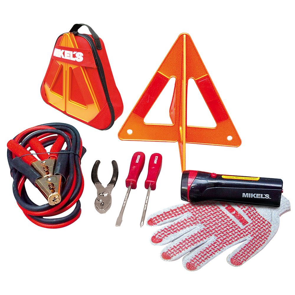 Kit Emergencia Automotriz Cables Pasa Corriente Vial Mikels ‎KEA-8