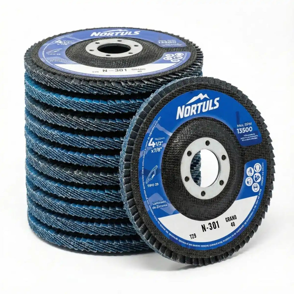DISCO LAMINADO 4-1/2" ZIRCONIA G-40 NORTULS N-301 (PAQUETE 10PIEZAS)