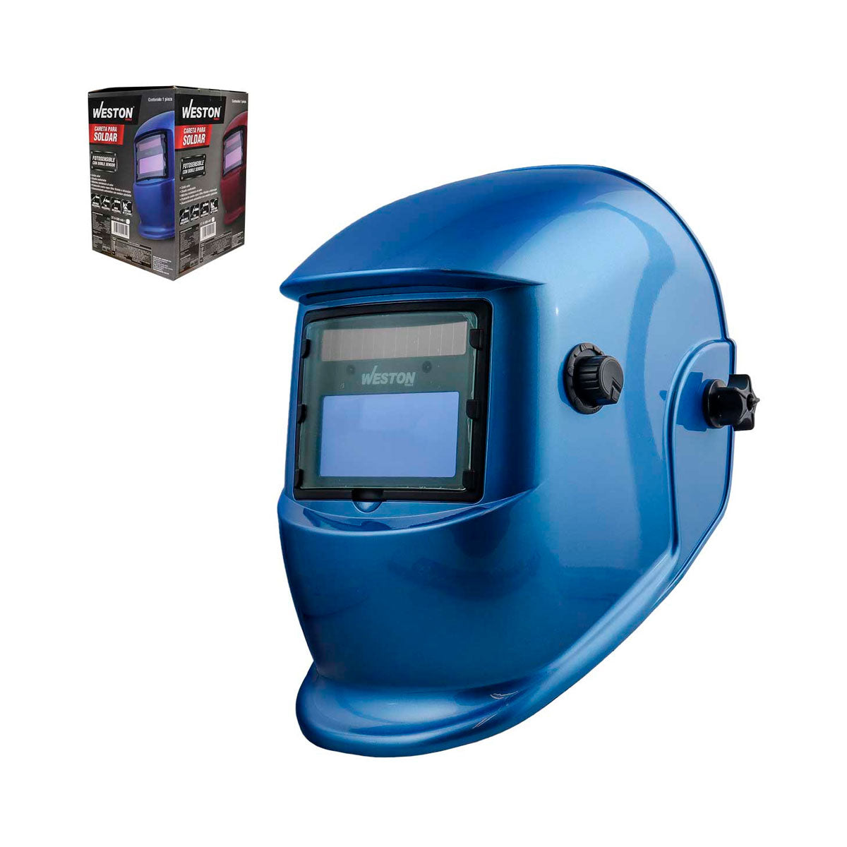 CARETA P/SOLDAR ELEC. SENCILLA COLOR AZUL